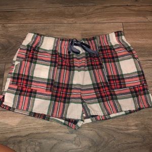 Flannel pajama shorts